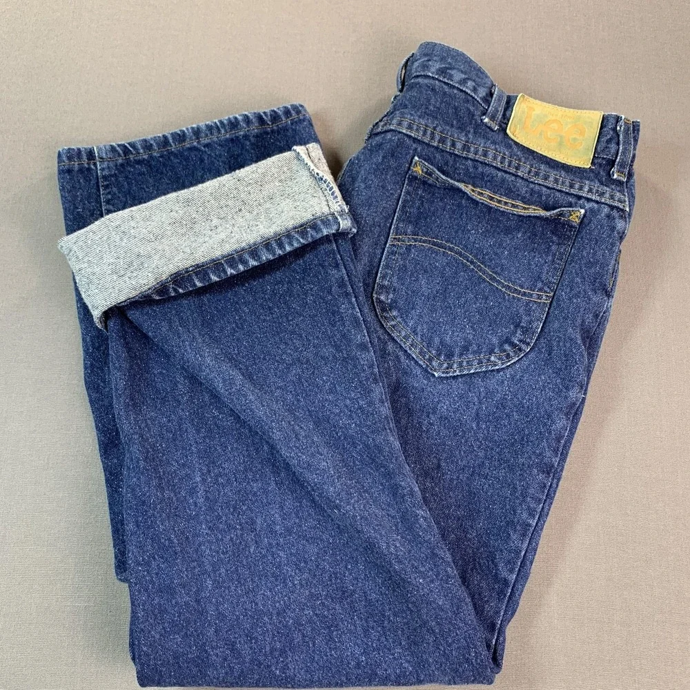 Vintage Lee Jeans Mens 38‎ (Fits 36x30) Blue Denim Straight Leg USA Workwear 90s